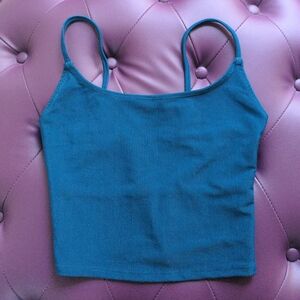 Onzie Belle Cami Crop Top in Empathy Rib (Deep ocean blue)